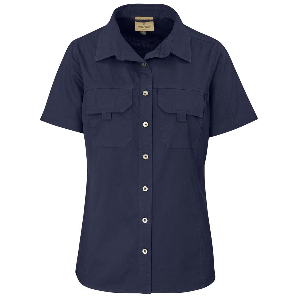 Ladies Short Sleeve Mawenzi Twill Shirt NAVY