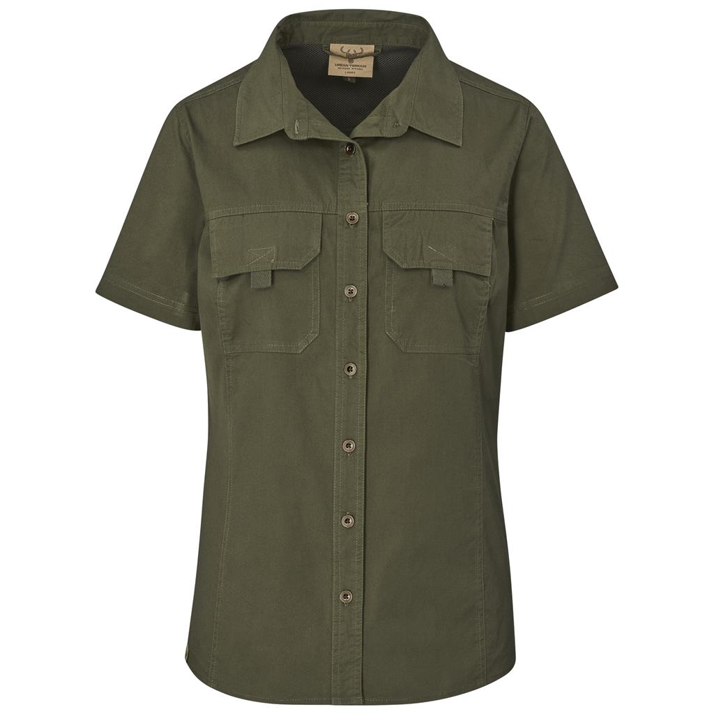 Ladies Short Sleeve Mawenzi Twill Shirt OLIVE