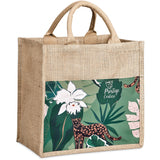 Okiyo Nuri Sublimated Pocket Jute Tote NATURAL