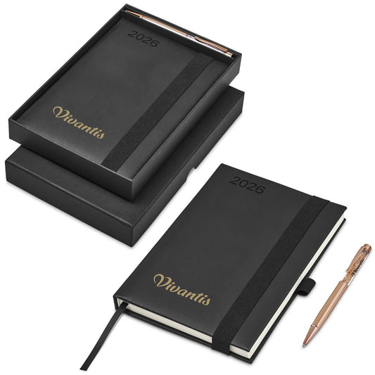 Altitude Advantage A5 2026 Diary & Hailey Pen Set BLACK