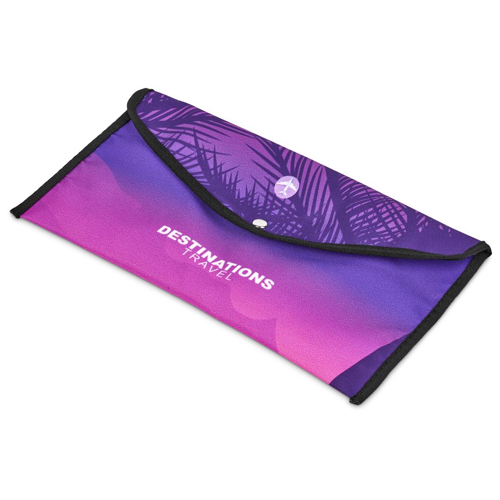 Pre-Printed Sample Hoppla Flitz Polyester Travel Wallet BLACK