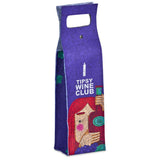 Pre-Printed Sample Hoppla Velto RPET Felt Single Wine Carrier Light Grey