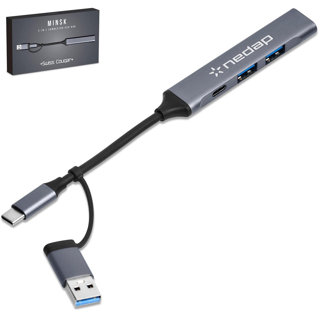 Swiss Cougar Minsk 2-in-1 Connector USB Hub GUN METAL