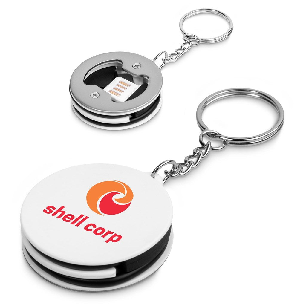 Altitude Oco Bottle Opener Keyholder with Charging Cable SOLID WHITE