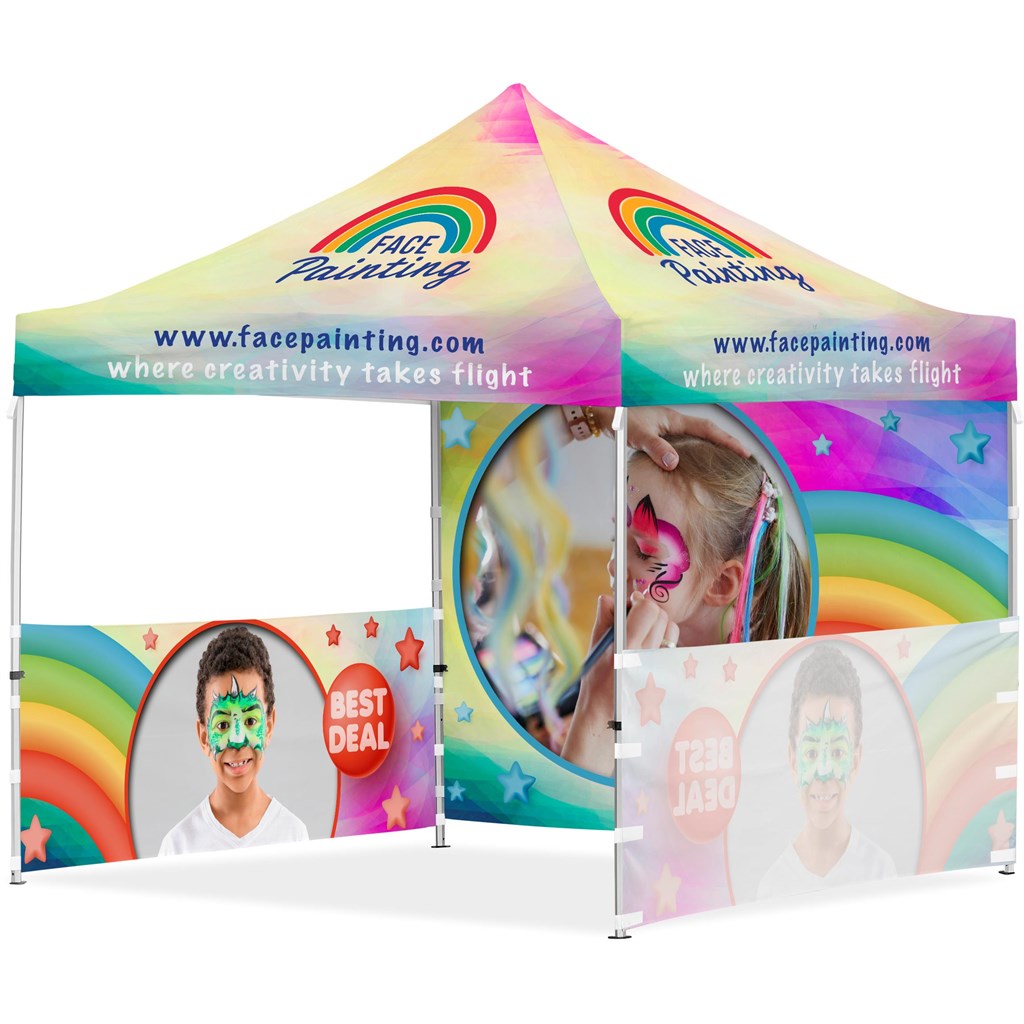 Coated Steel Sublimated Gazebo 3 x 3m - 2 Half-Wall Skins - 1 Full-Wall Skin Default Title