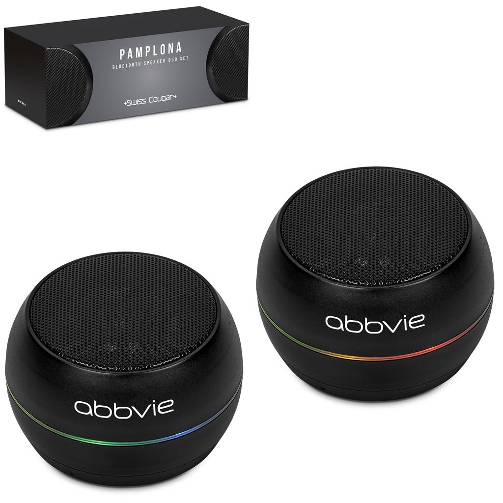 Swiss Cougar Pamplona Bluetooth Speaker Duo Set BLACK