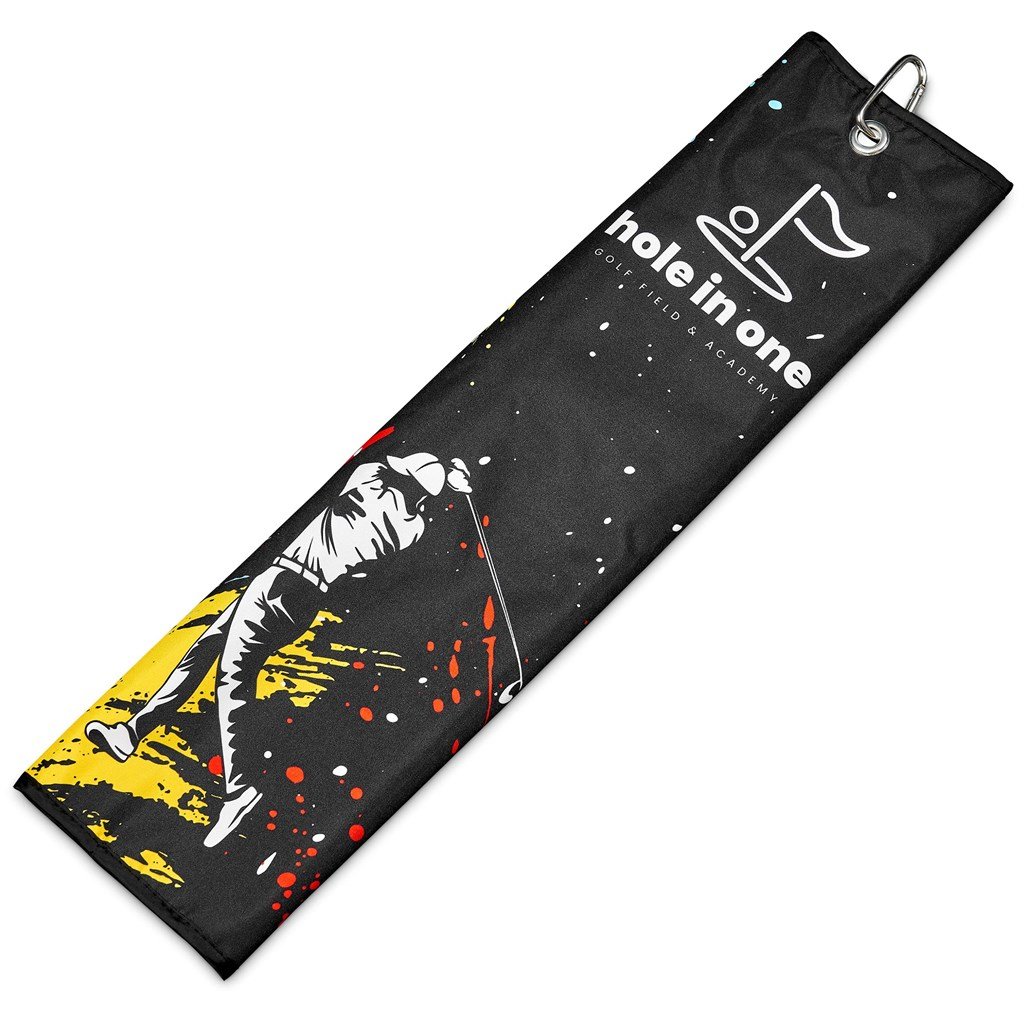 Pre-Printed Sample Hoppla Xander Golf Towel BLACK