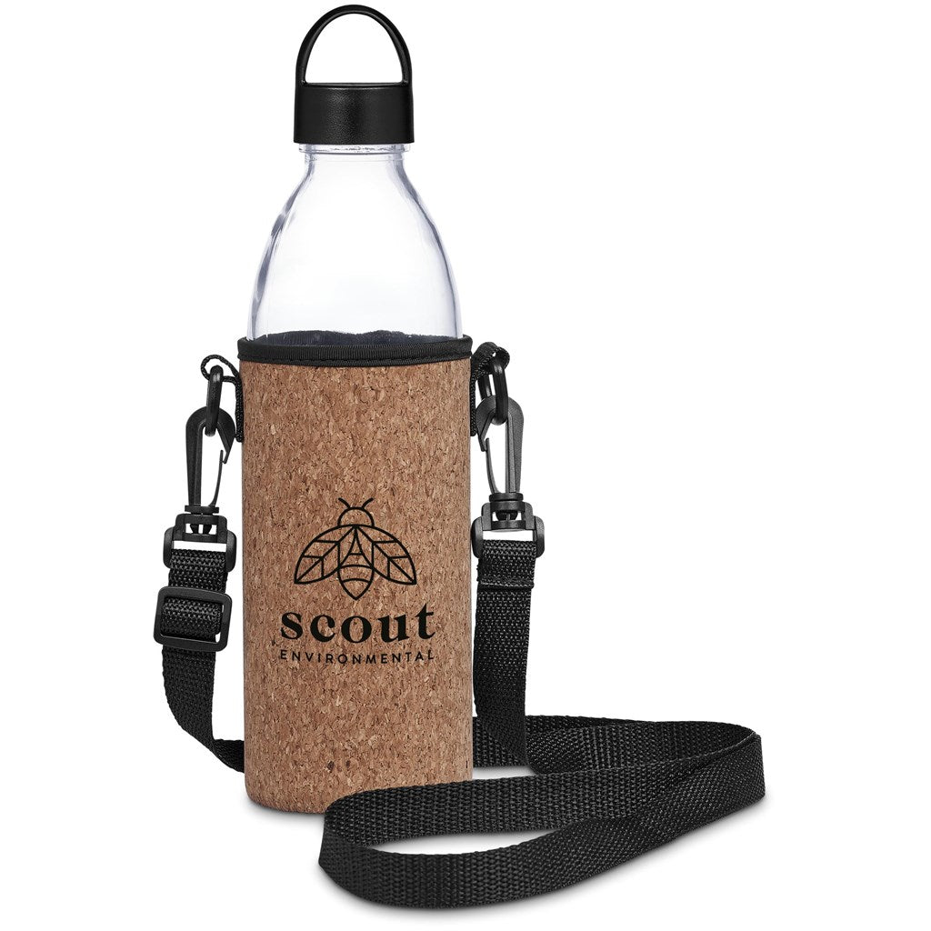 Kooshty Kork Hands-Free Glass Water Bottle – 850ml BLACK