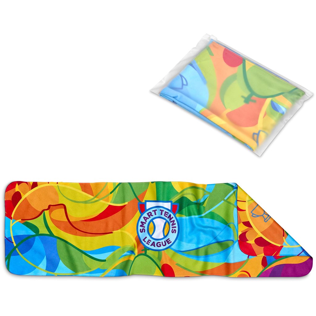 Hoppla Relay Sports Towel - Double-Sided Branding SOLID WHITE