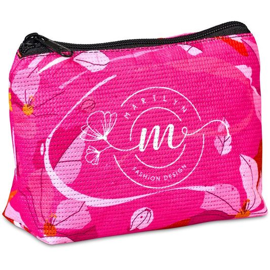 Pre-Printed Sample Hoppla Leanne Recycled PET Stitch-Bond Mini Toiletry Bag BLACK