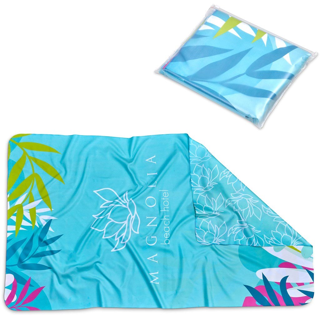Pre-Printed Sample Hoppla Hula Beach Towel - Double-Sided Branding SOLID WHITE