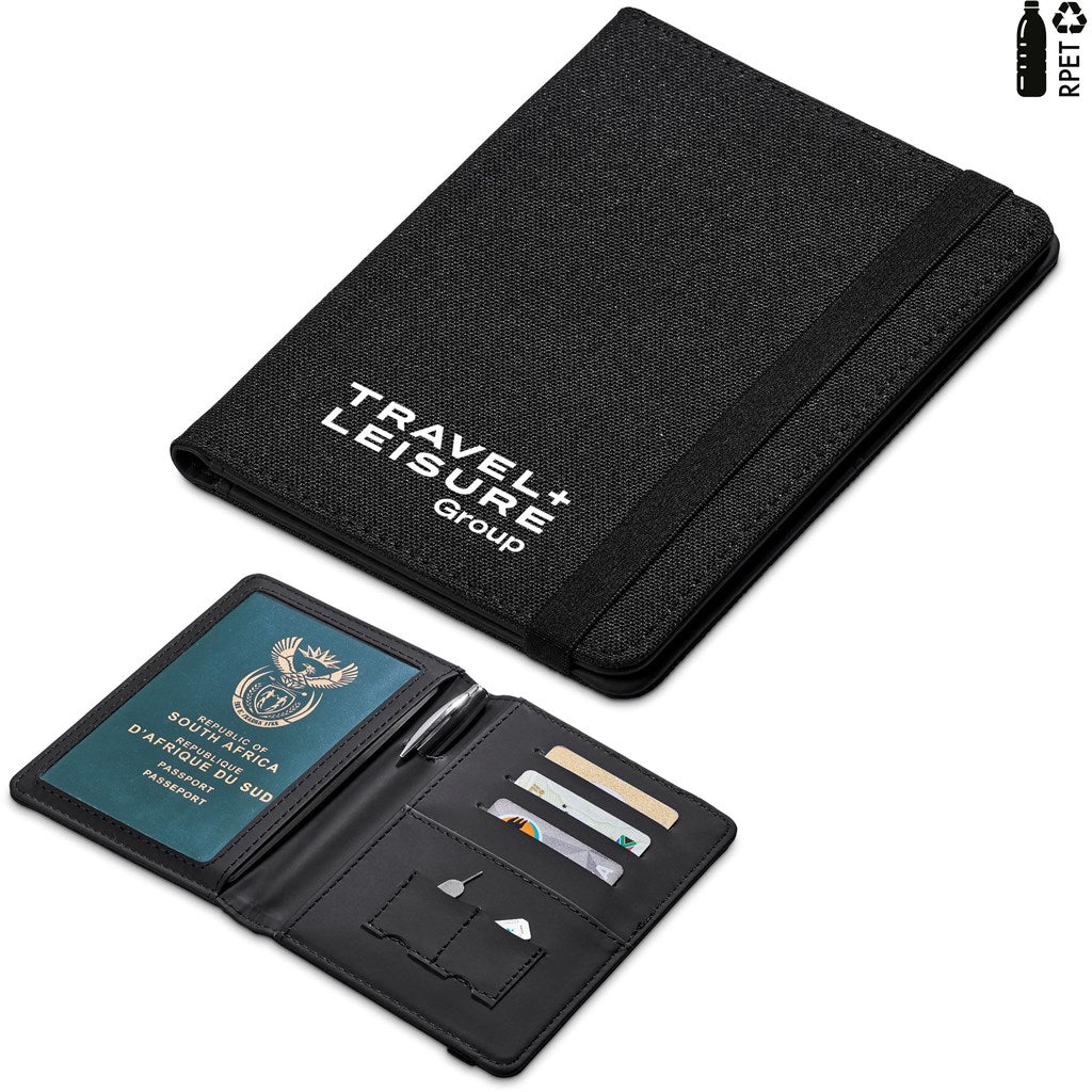 Altitude Jetset Recycled PET Passport Travel Wallet BLACK
