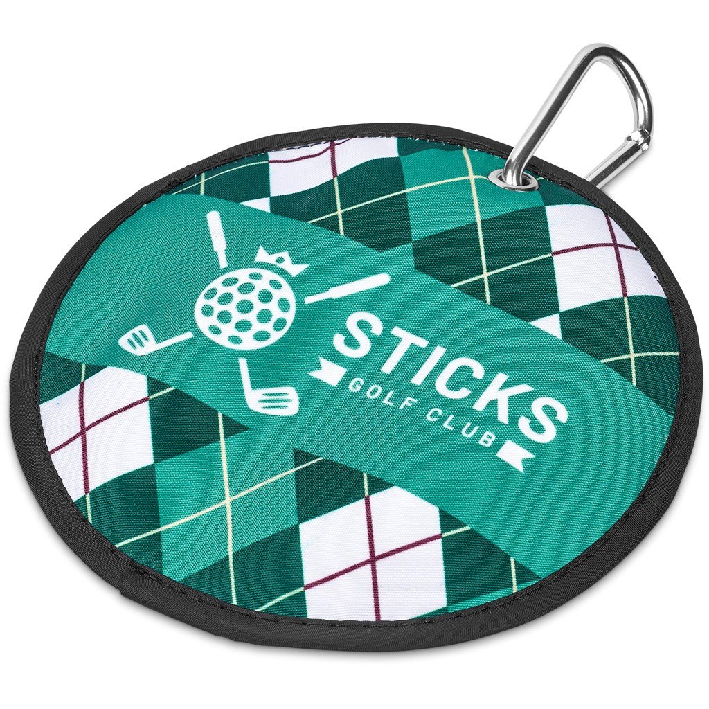 Pre-Printed Sample Hoppla Eagle Polyester Golf Ball Cleaner BLACK