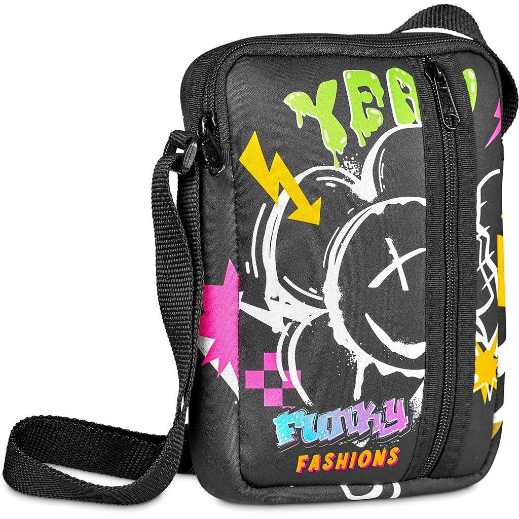 Pre-Printed Sample Hoppla Satara Neoprene Large Cell Phone Pouch BLACK