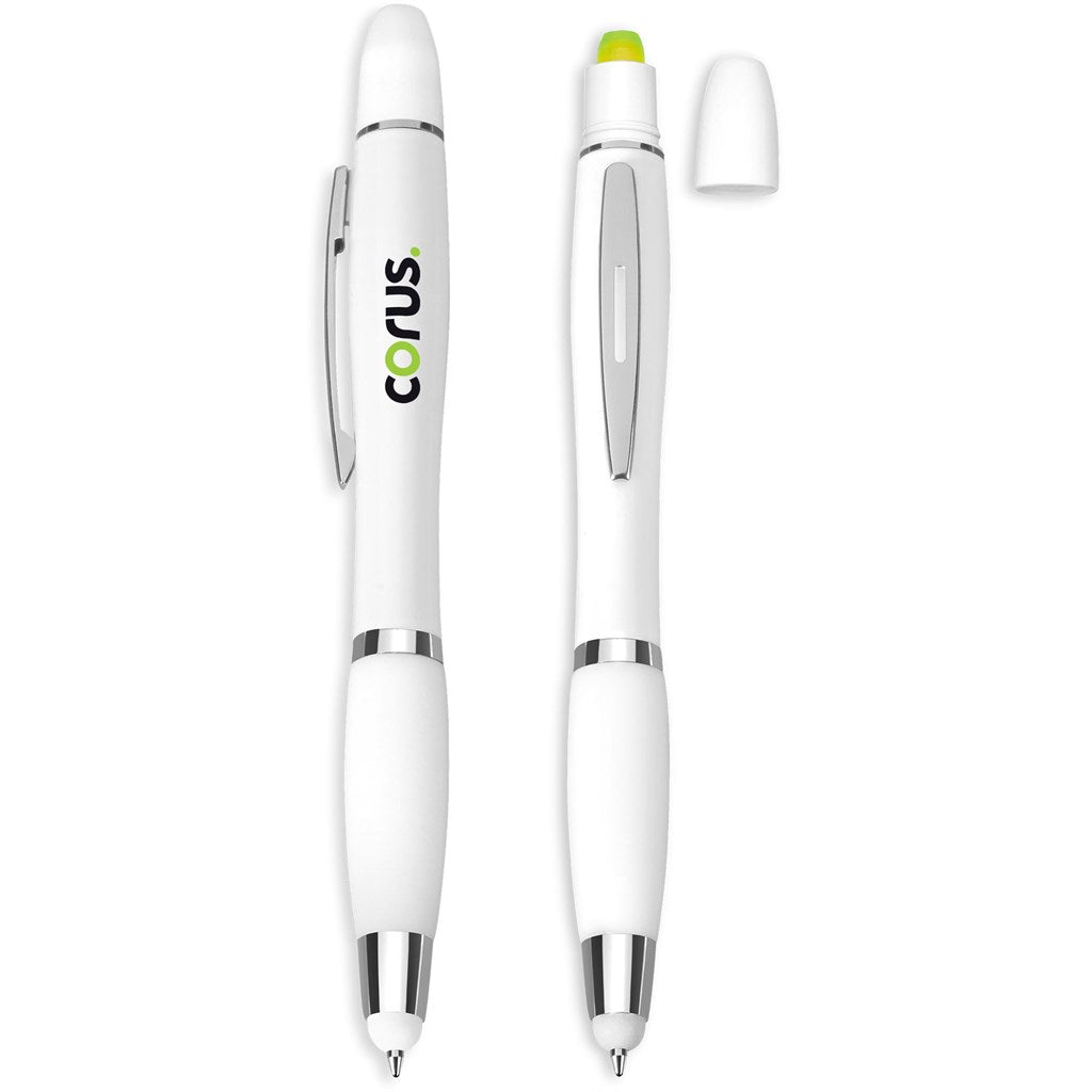 Altitude Sorbet Stylus Highlighter Ball Pen SOLID WHITE