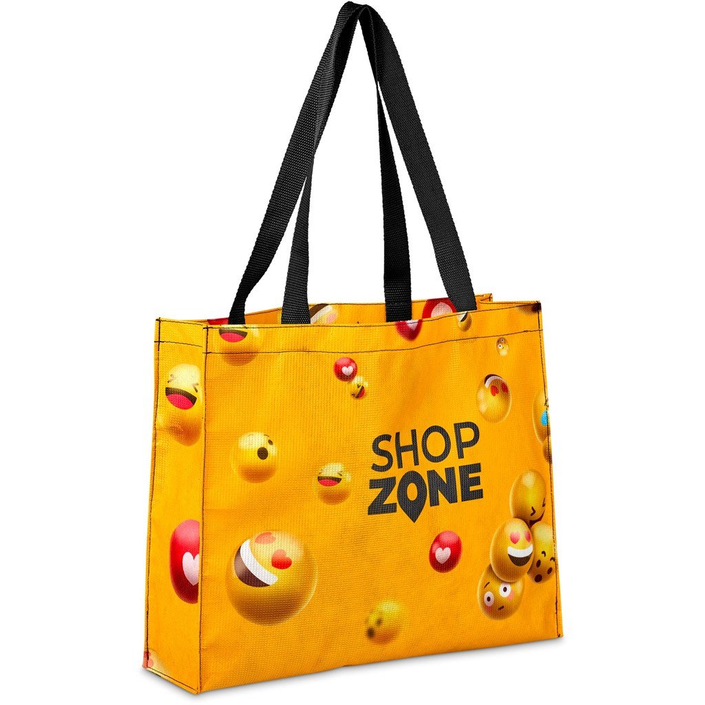Pre-Printed Sample Hoppla Menlyn Recycled PET Stitch-Bond Shopper BLACK