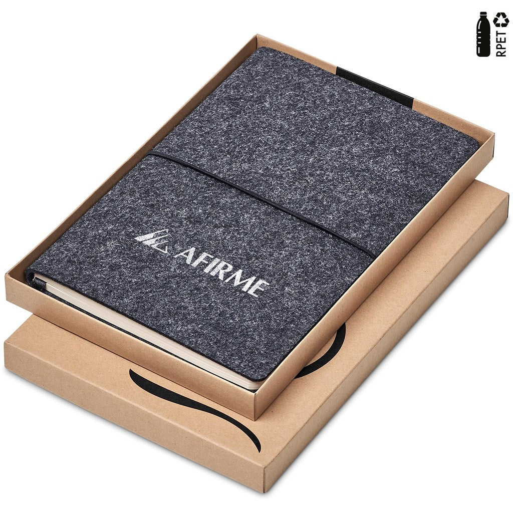 Okiyo Rika Recycled PET Felt A5 Soft Cover Notebook DARK GREY