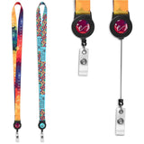 Altitude Badge Reel Double-Sided Satin Lanyard BLACK