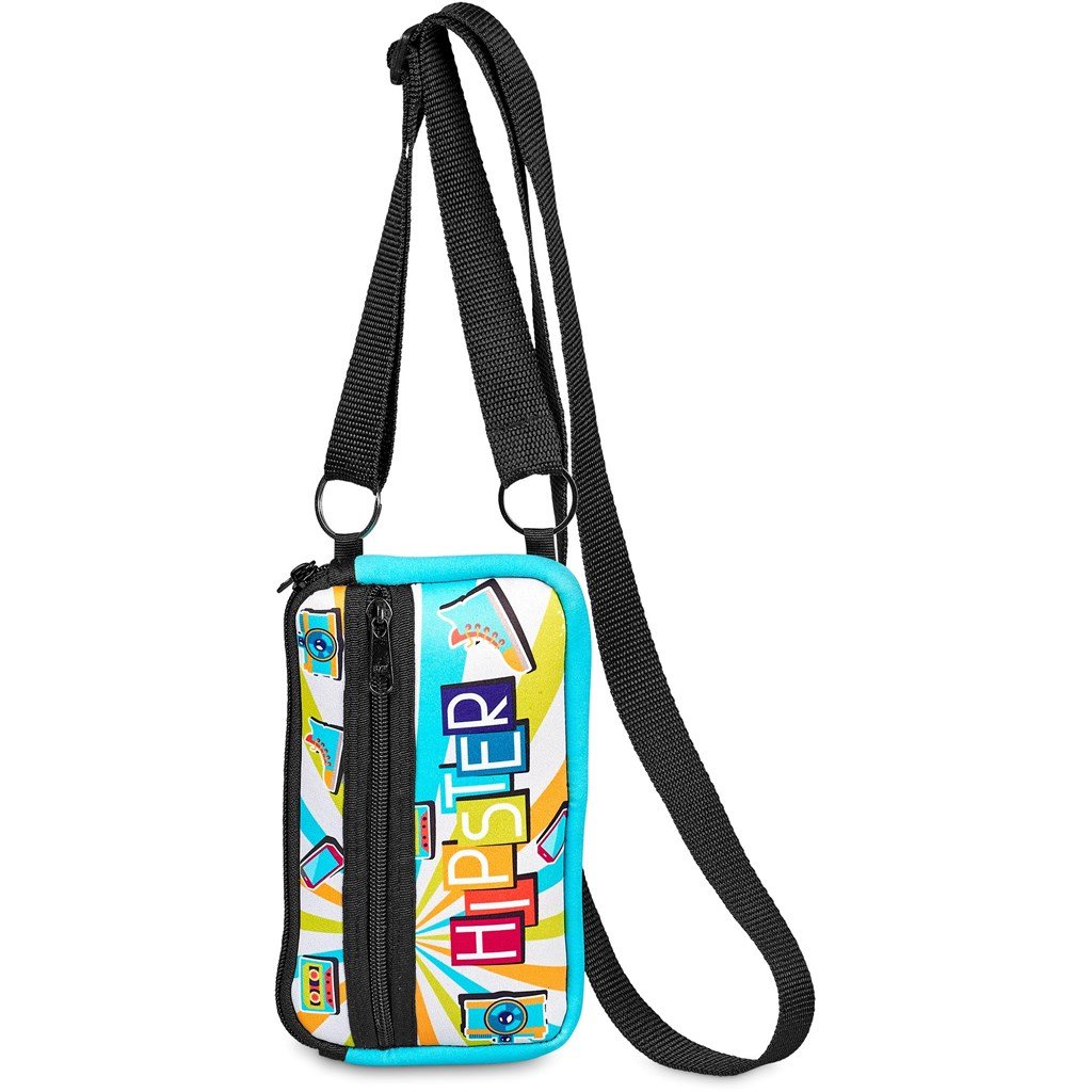 Pre-Printed Sample Hoppla Paarl Neoprene Cell Phone Pouch BLACK