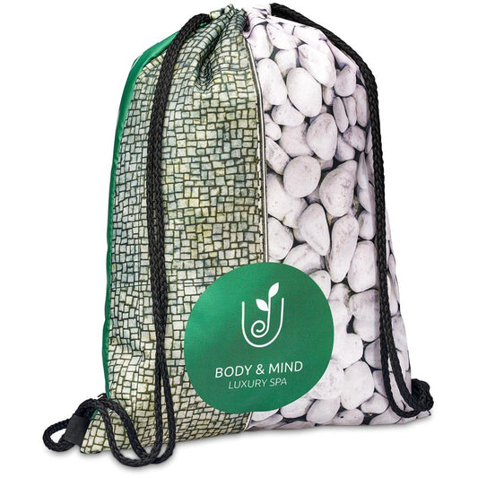 Pre-Printed Sample Hoppla Credo Drawstring Bag BLACK