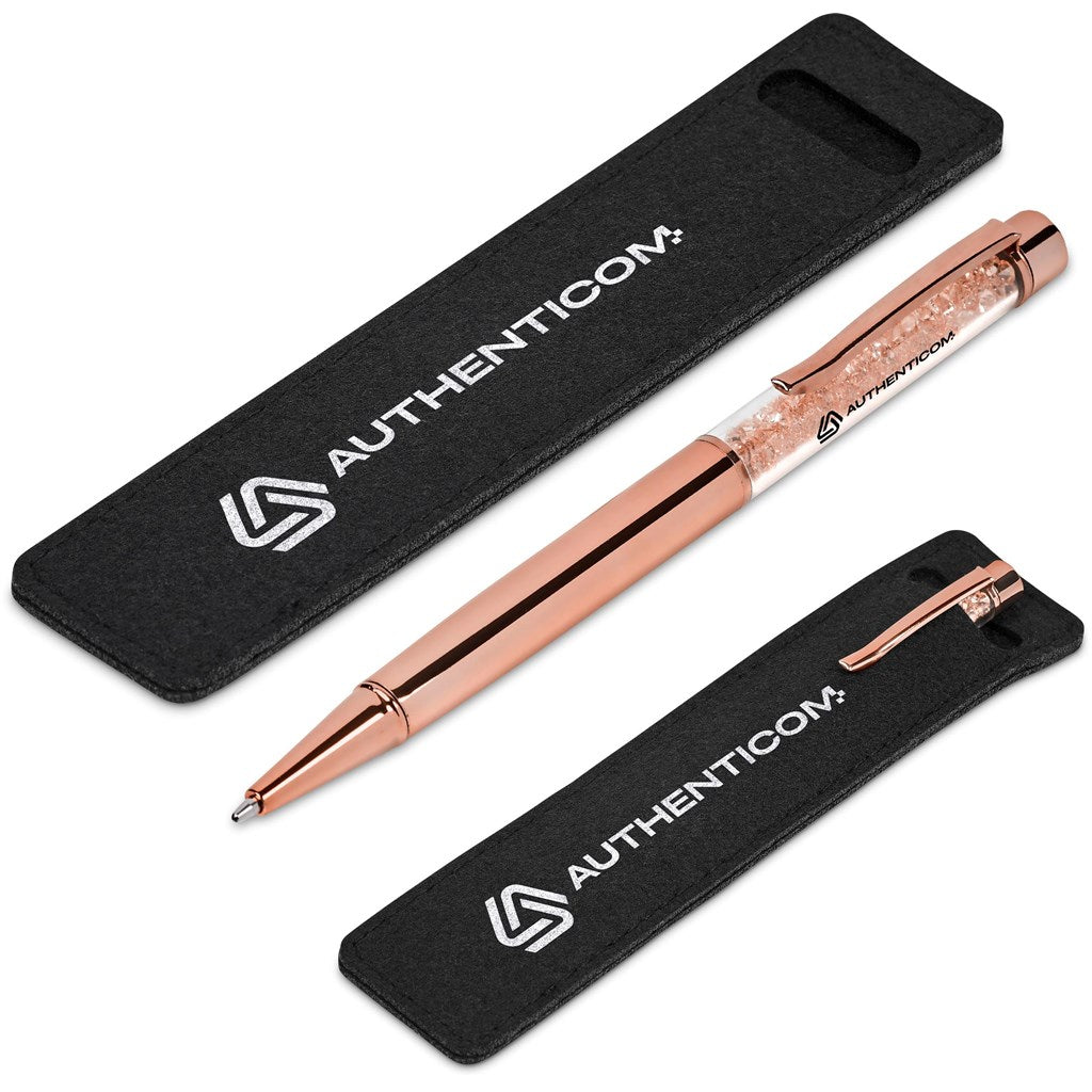 Hailey Ball Pen In Felt Pouch BLACK