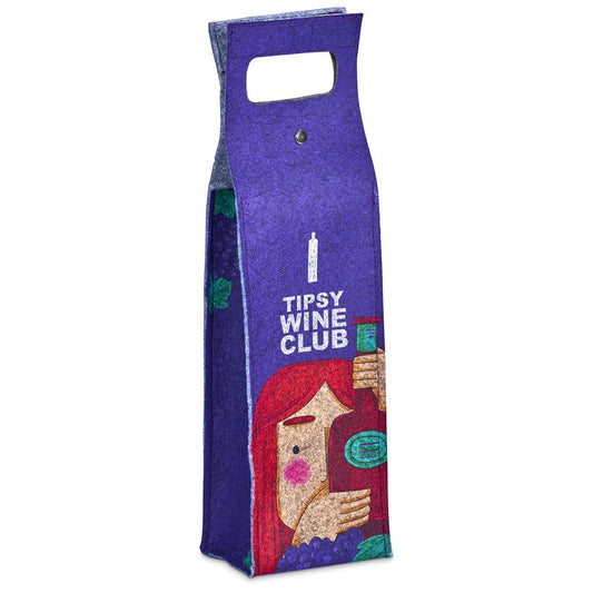 Pre-Production Sample Hoppla Velto RPET Felt Single Wine Carrier Light Grey