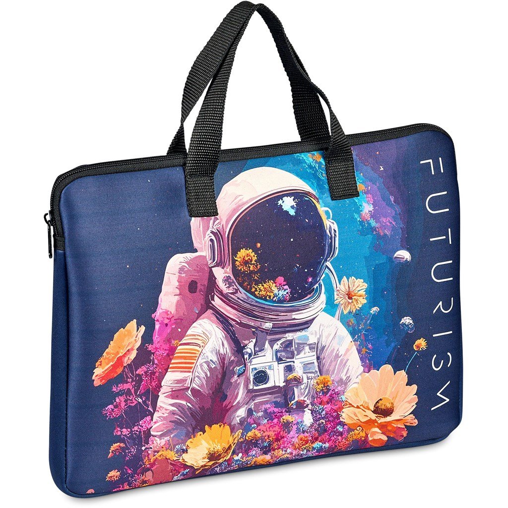 Pre-Printed Sample Hoppla Plett Neoprene 13-inch Laptop Sleeve with Handles BLACK