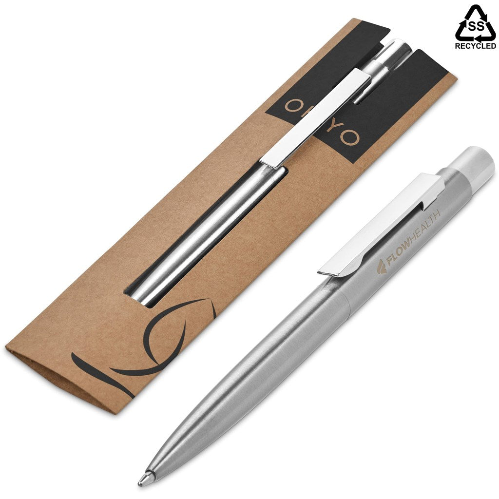 Okiyo Mio Recycled Stainless Steel Ball Pen SILVER