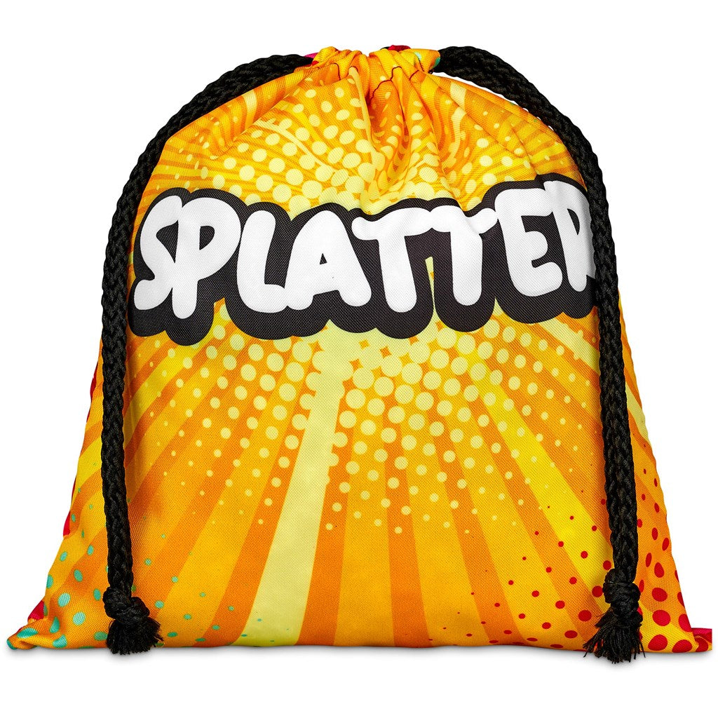 Hoppla Indian Midi Polyester Drawstring Pouch BLACK