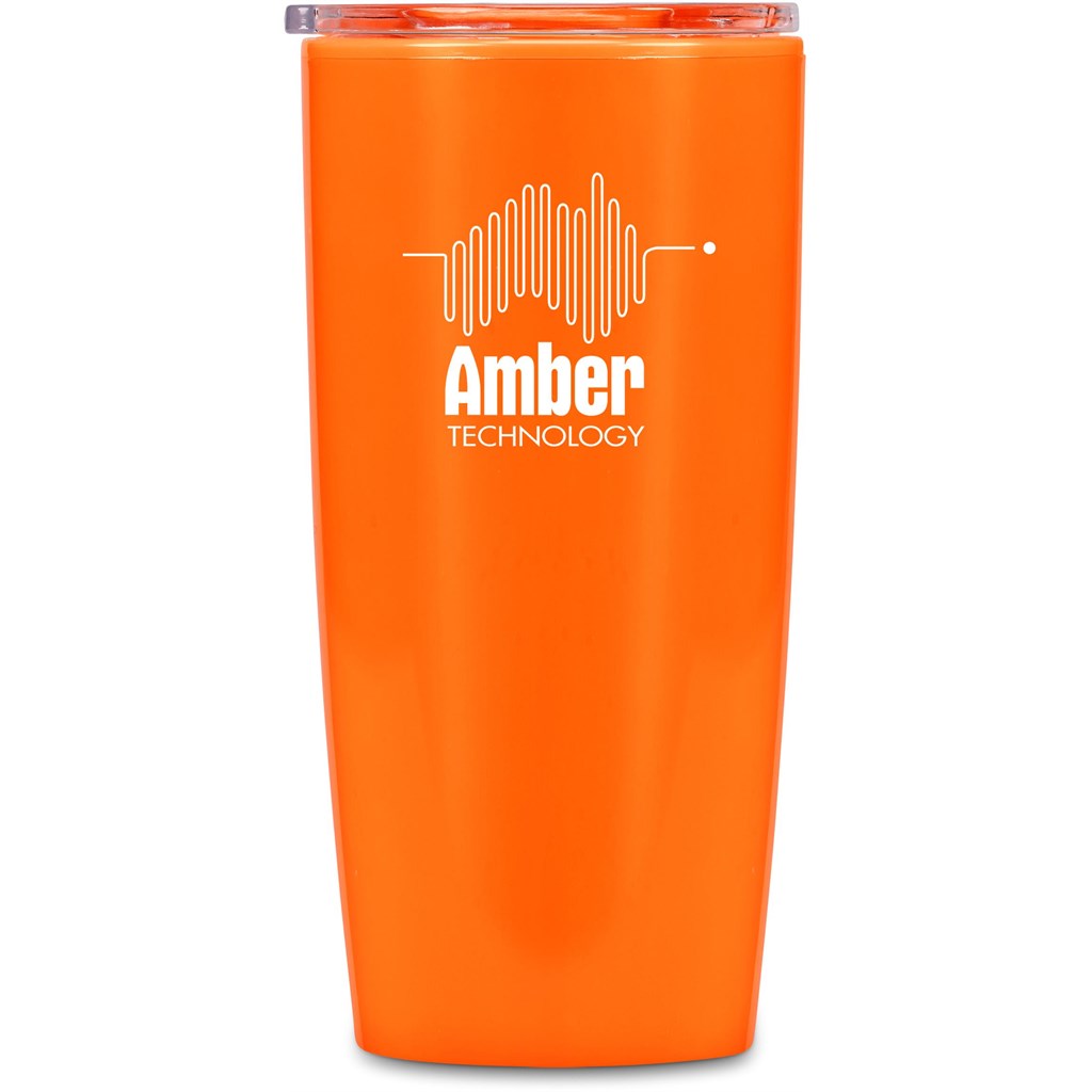 Altitude Daytona Plastic 2-in-1 Double-Wall Tumbler & Straw - 600ml ORANGE