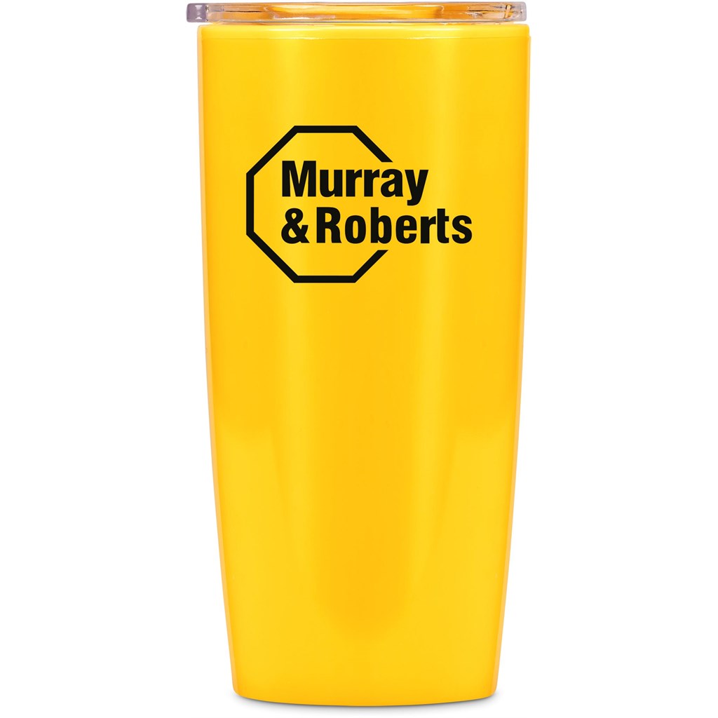 Altitude Daytona Plastic 2-in-1 Double-Wall Tumbler & Straw - 600ml YELLOW