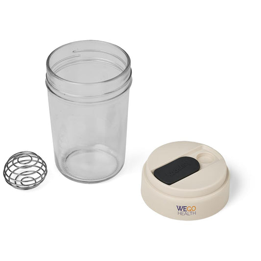 Kooshty Hero Glass Protein Shaker - 700ml - Cream