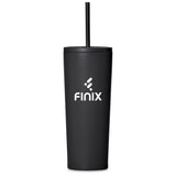 Kooshty Concorde Stainless Steel & Plastic Double-Wall Tumbler & Straw - 720ml BLACK