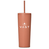 Kooshty Concorde Stainless Steel & Plastic Double-Wall Tumbler & Straw - 720ml BURNT ORANGE