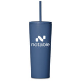 Kooshty Concorde Stainless Steel & Plastic Double-Wall Tumbler & Straw - 720ml NEW BLUE