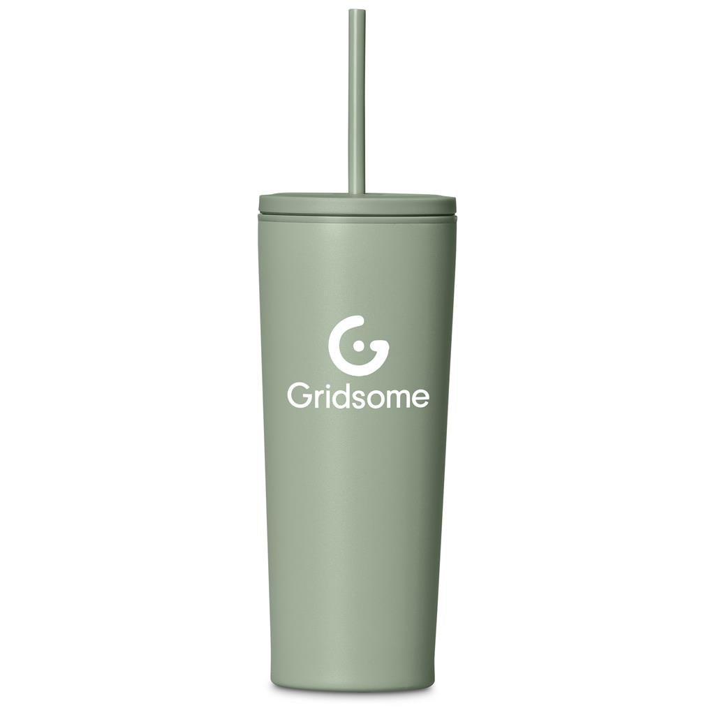 Kooshty Concorde Stainless Steel & Plastic Double-Wall Tumbler & Straw - 720ml SAGE