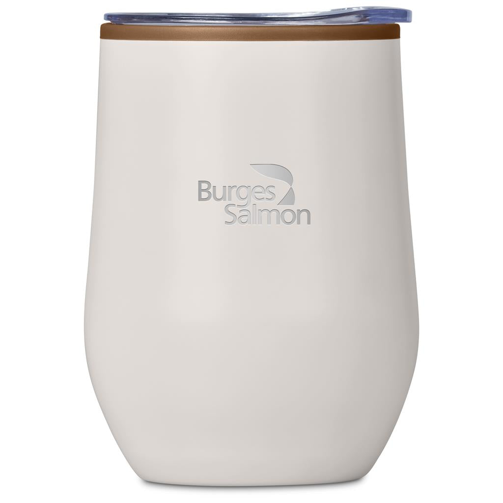 Serendipio Ovolo Stainless Steel & Plastic Double-Wall Tumbler – 350ml CREAM