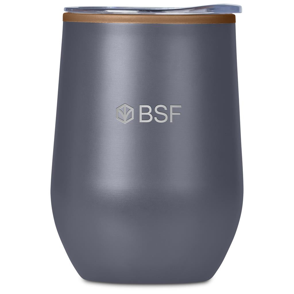 Serendipio Ovolo Stainless Steel & Plastic Double-Wall Tumbler – 350ml DARK GREY