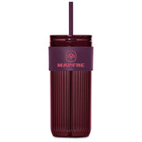 Serendipio Mayfair Plastic Tumbler & Straw – 650ml MAROON