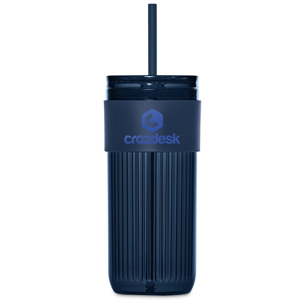 Serendipio Mayfair Plastic Tumbler & Straw – 650ml NAVY