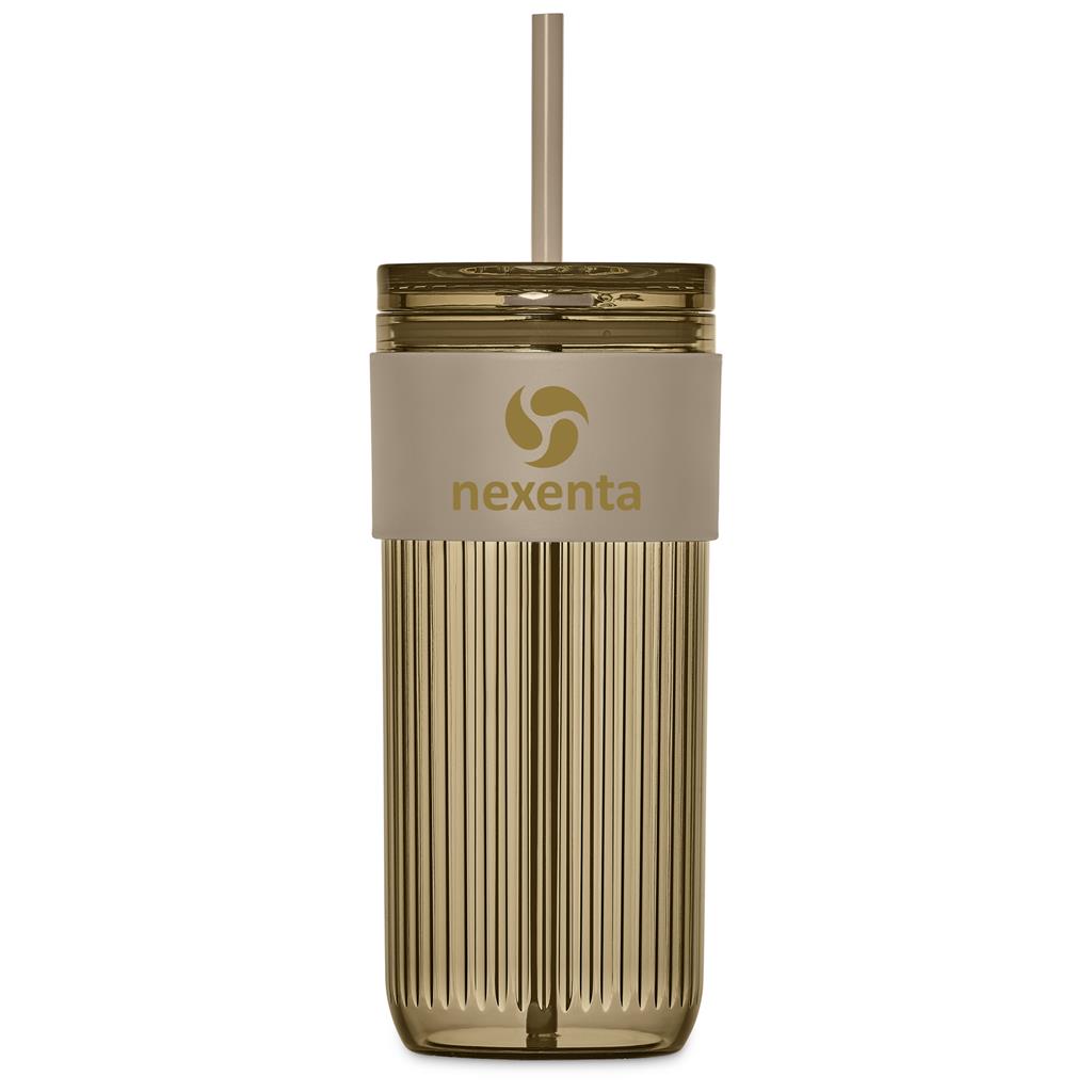 Serendipio Mayfair Plastic Tumbler & Straw – 650ml STONE