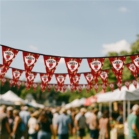 Sublimated Single-Sided 110 gsm Polyester Triangle Bunting 10m