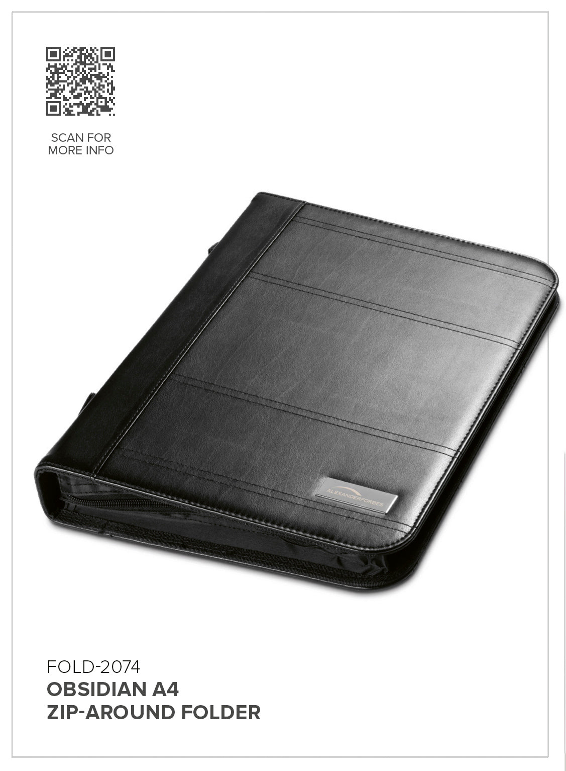 Altitude Obsidian A4 Zip-Around Folder