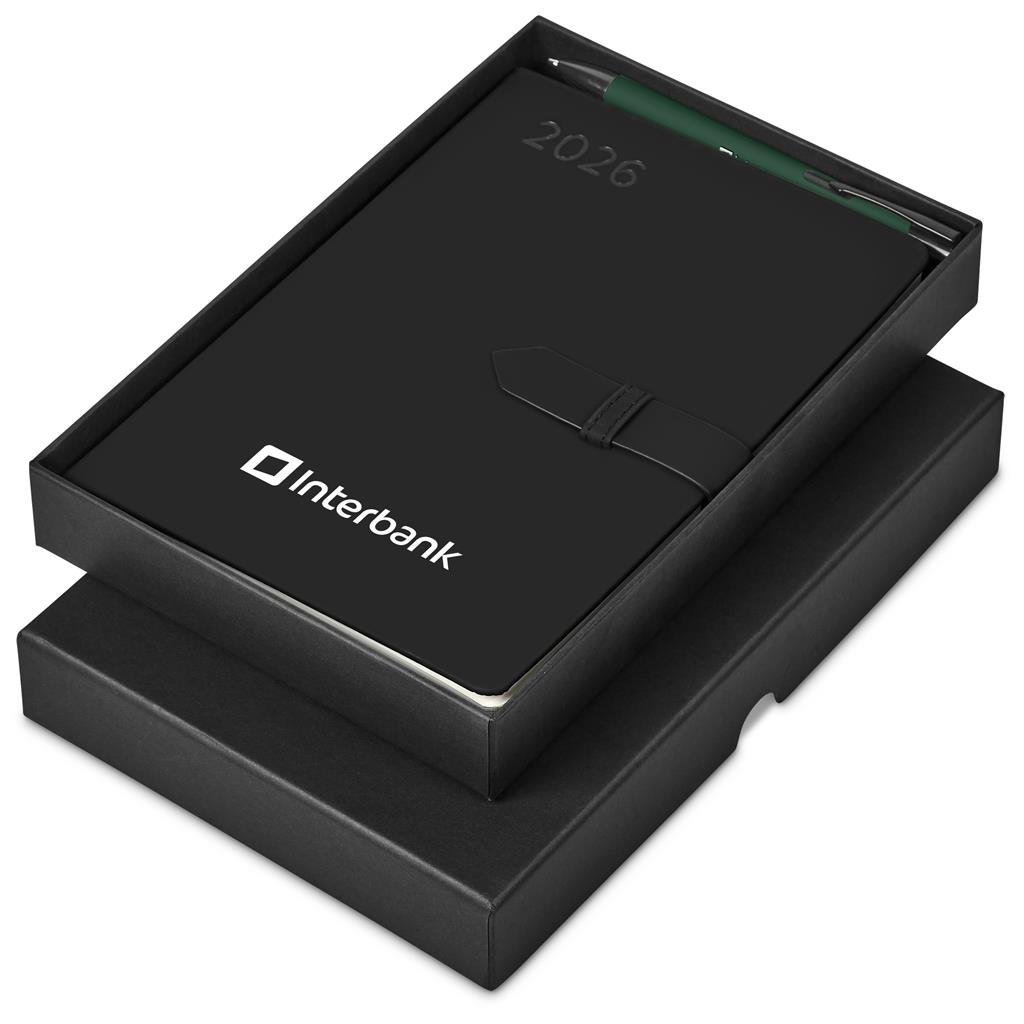 Altitude Enterprise A5 2026 Diary & Zeta Pen Set DARK GREEN