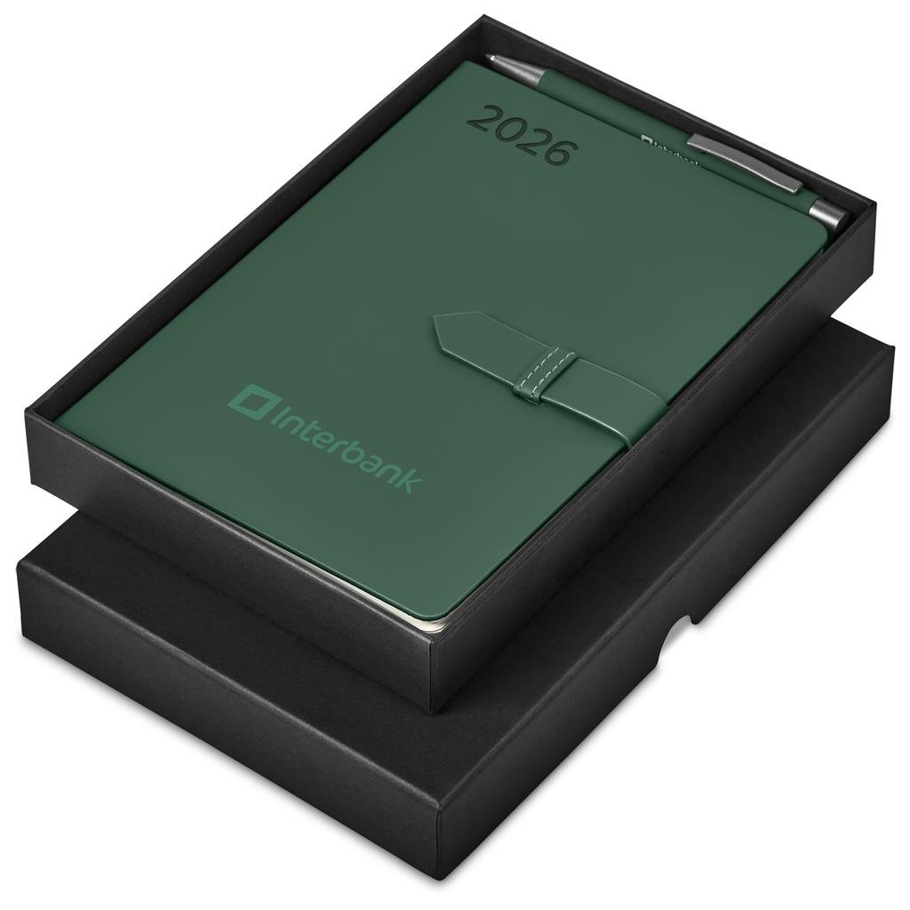 Altitude Enterprise A5 2026 Diary & Omega Pen Set DARK GREEN