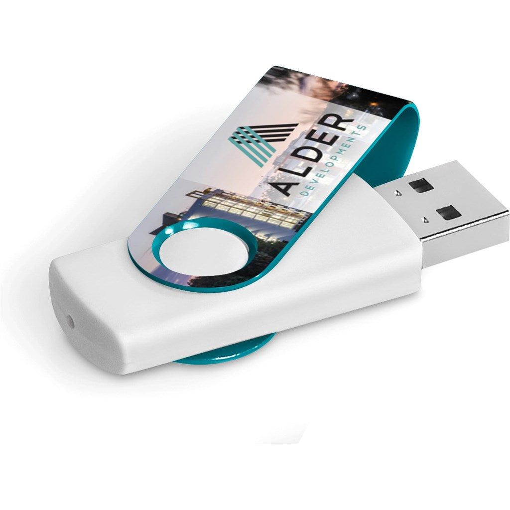 Axis Gyro White Flash Drive - 32GB 32GB TURQUOISE