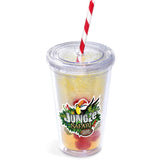Malibu Double-Wall Plastic Tumbler & Straw - 470ml - Lime RED