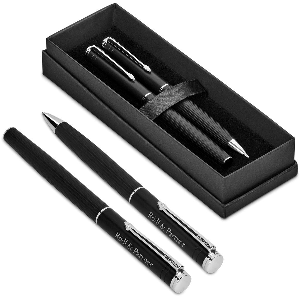 Alex Varga Mollino Ball Pen & Rollerball Set BLACK