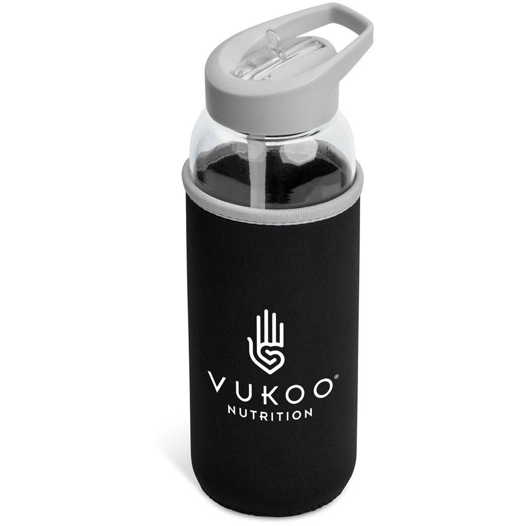 Kooshty Sipper Neo Glass Water Bottle – 850ml BLACK