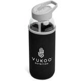 Kooshty Sipper Neo Glass Water Bottle – 850ml BLACK
